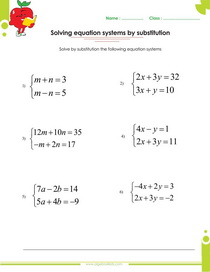 solving systems of linear equations by elimination worksheets