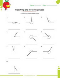 Measuring angles worksheet, classifying angles worksheet, measuring angles with protractor