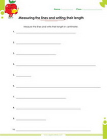 Measuring lines in mm, cm and meter worksheet, ruler reading worksheet