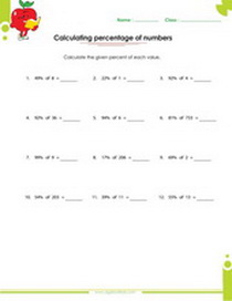 Percent proportion of a number worksheet, ratio, rate, proportion, percent, percentage, fraction