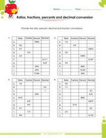 fraction to ratio conversion worksheet, ratio to fraction conversion worksheet