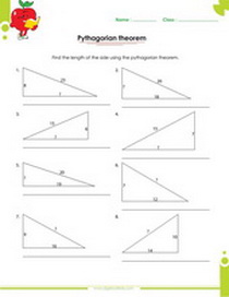 right angle triangle worksheet with answers, Pythagorean theorem worksheet with answers