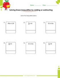 Solving inequalities with variables on both side worksheet