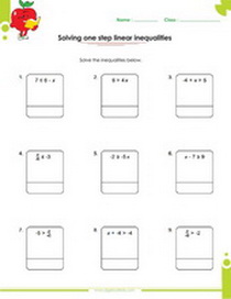 One step inequalities worksheets solving, inequalities worksheets pdf 7th grade